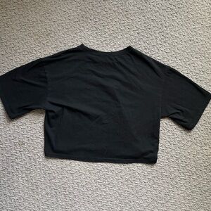 Boat Neck Drop Shoulder Cropped Tee